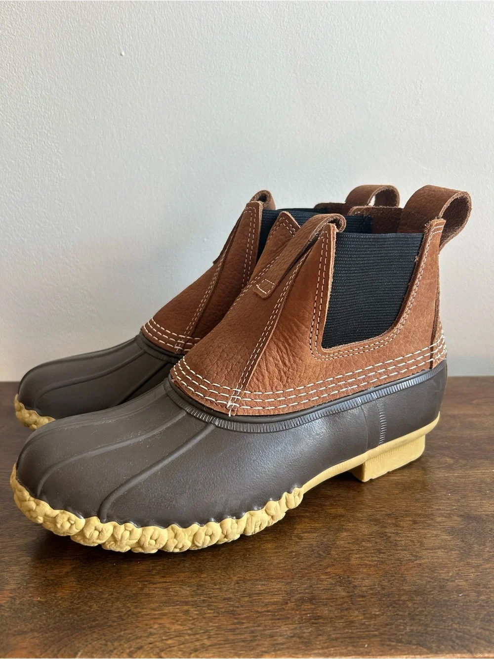 Women’s L.L Bean Chelsea Brown Leather Boots size 8.5 Outdoor Rain Like New - Picture 5 of 16